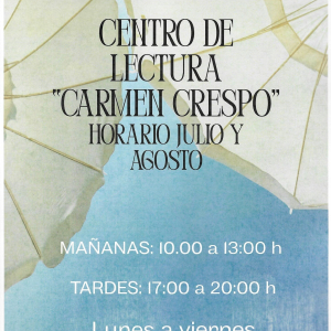 Horario de verano en el Centro de lectura Carmen Crespo